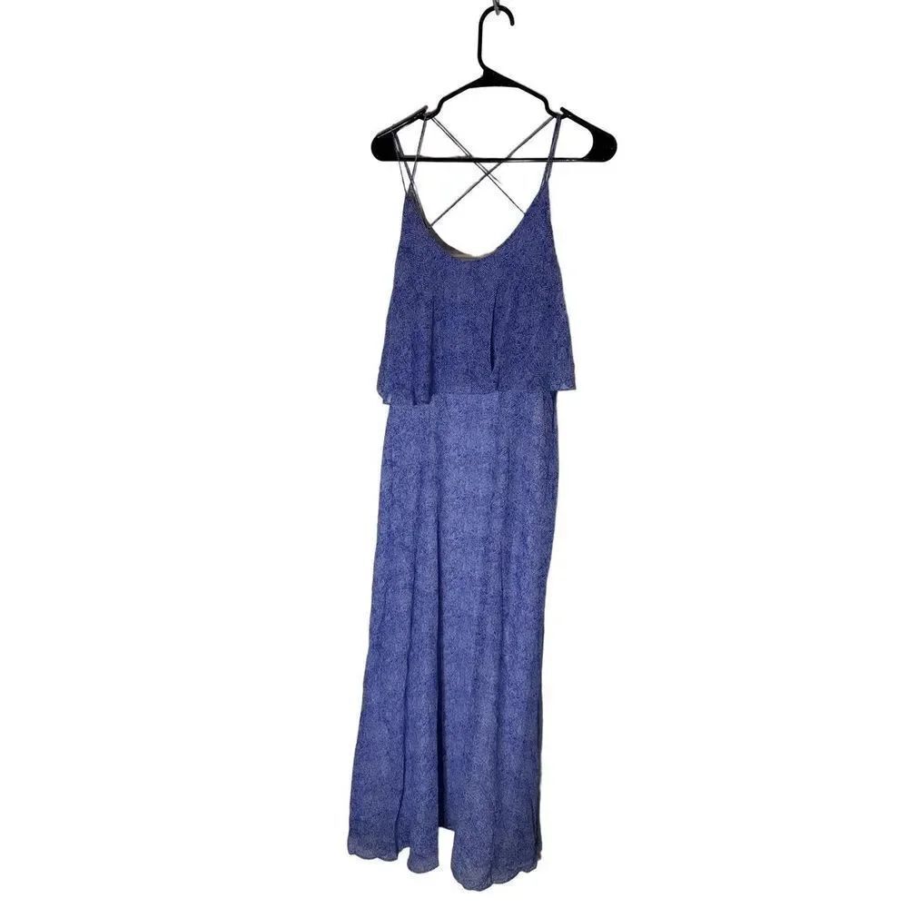 Darling Blue and White print flowy maxi dress size M - fully lined